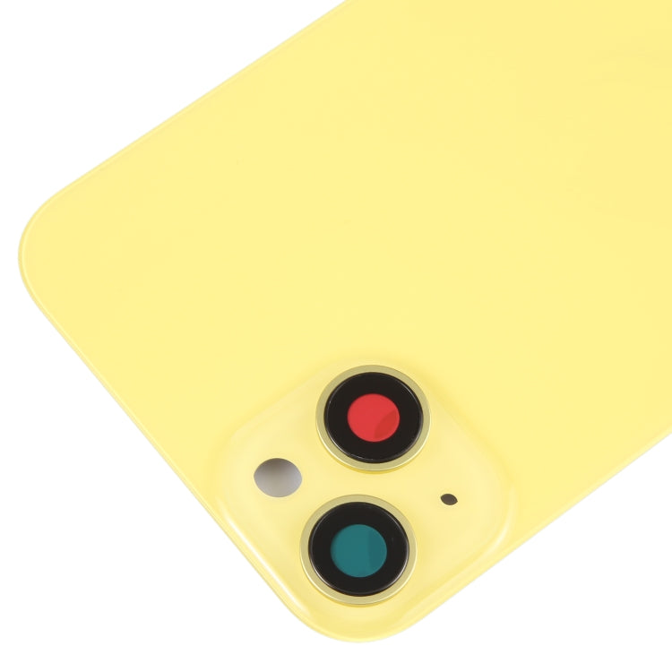 Glass Battery Back Cover with Holder for iPhone 14 Plus(Yellow) -  by buy2fix | Online Shopping UK | buy2fix