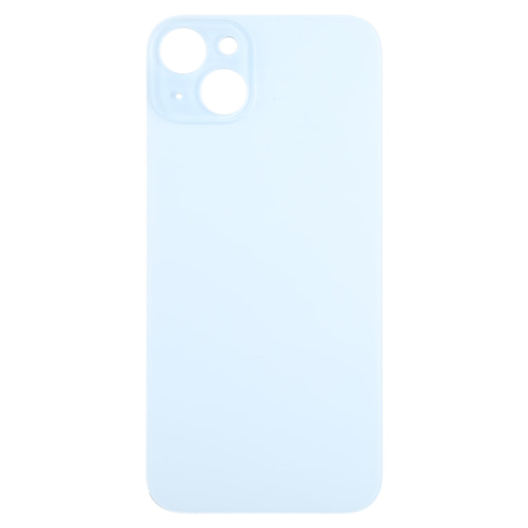 For iPhone 15 Plus Easy Replacement Big Camera Hole Glass Back Battery Cover(Blue) -  by buy2fix | Online Shopping UK | buy2fix