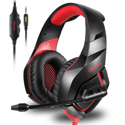 ONIKUMA K1-B Deep Bass Noise Canceling Camouflage Gaming Headphone with Microphone(Black Red) - Multimedia Headset by ONIKUMA | Online Shopping UK | buy2fix