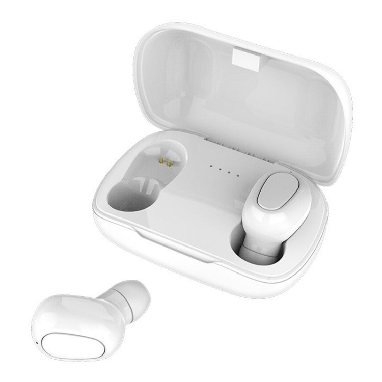 L-21 9D Sound Effects Bluetooth 5.0 Touch Wireless Bluetooth Earphone with Charging Box, Support HD Call (White) - Bluetooth Earphone by buy2fix | Online Shopping UK | buy2fix