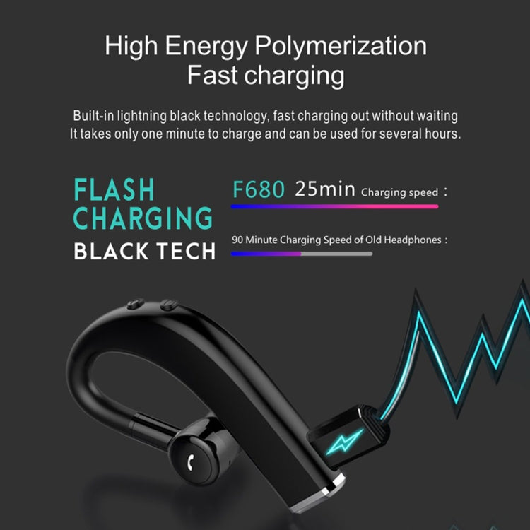 F680 Bluetooth 5.0 Fast Charging Wireless Business Sports Bluetooth Earphone (Blue) - Bluetooth Earphone by buy2fix | Online Shopping UK | buy2fix