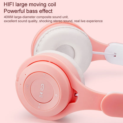 M6 Luminous Cat Ears Two-color Foldable Bluetooth Headset with 3.5mm Jack & TF Card Slot(Pink) - Headset & Headphone by buy2fix | Online Shopping UK | buy2fix