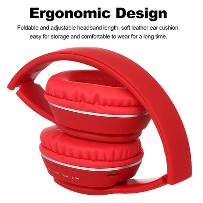 L350 Foldable Wireless Sports Stereo Bluetooth Headset, Supports IOS Power Display & HD Calling & FM & TF Card & 3.5mm AUX (Red) - Headset & Headphone by buy2fix | Online Shopping UK | buy2fix