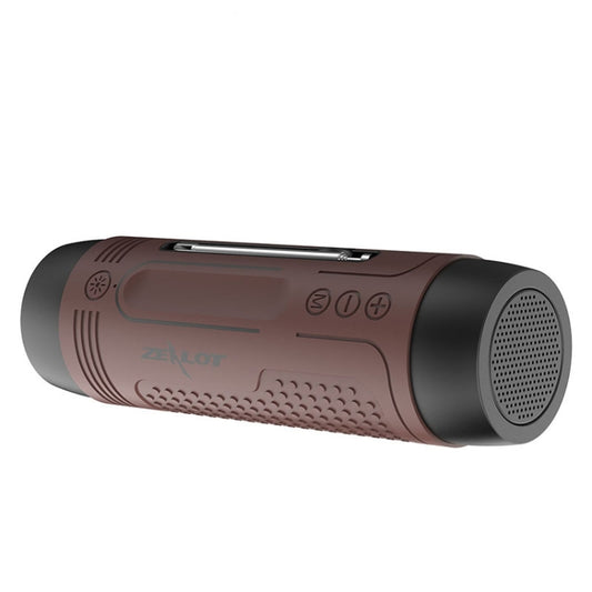 ZEALOT A2 Multifunctional Bass Wireless Bluetooth Speaker, Built-in Microphone, Support Bluetooth Call & AUX & TF Card & LED Lights (Brown) - Desktop Speaker by ZEALOT | Online Shopping UK | buy2fix