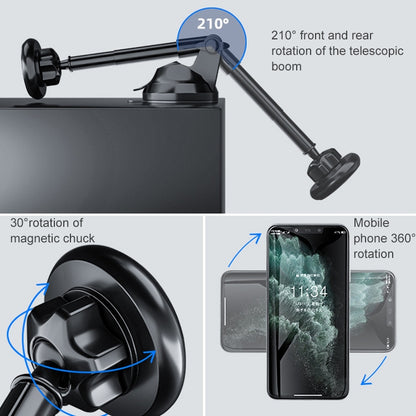 Universal Magnetic Retractable Rotating Car Mobile Phone Holder - Car Holders by buy2fix | Online Shopping UK | buy2fix