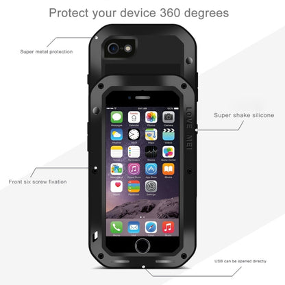 LOVE MEI for  iPhone 7 Professional and Powerful Dustproof Shockproof Anti-slip Metal Protective Case(Black) - Apple Accessories by LOVE MEI | Online Shopping UK | buy2fix