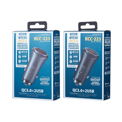 REMAX RCC-223 Vitor Series 30W QC 3.0 Dual USB Interface Car Charger(Black) - Car Charger by REMAX | Online Shopping UK | buy2fix