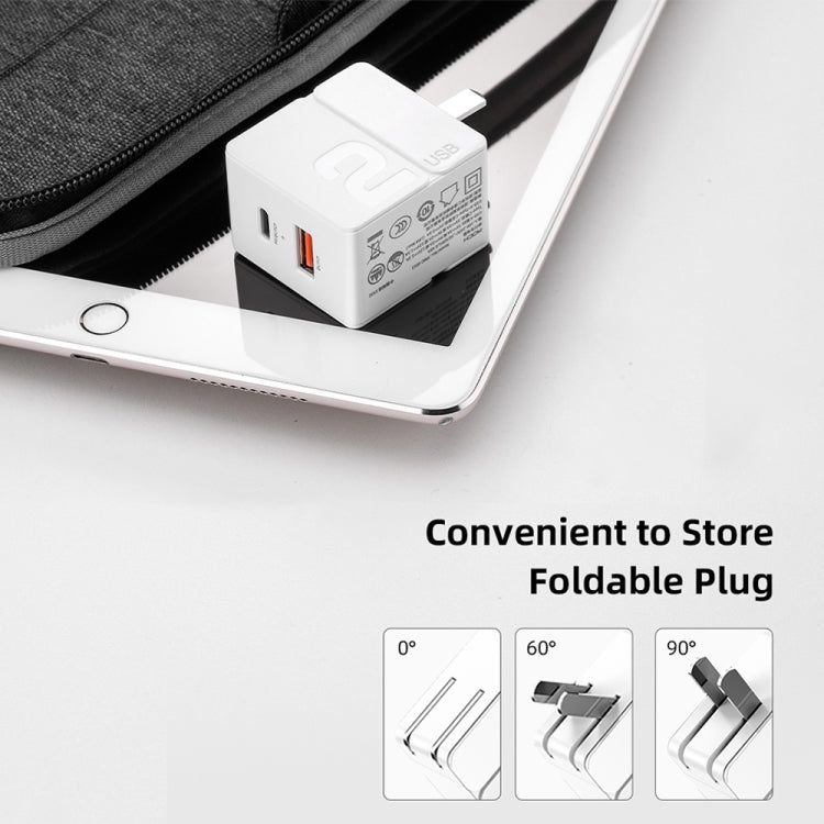 ROCK Sugar Mini Portable Dual-Port Quick Charger USB Wall Charger PD Travel Adapter, CN Plug(White) - Mobile Accessories by ROCK | Online Shopping UK | buy2fix