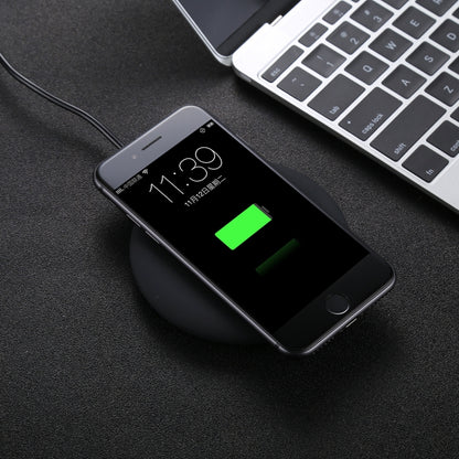 9V 1A / 5V 1A Universal Round Shape Qi Standard Fast Wireless Charger(Black) - Wireless Charger by buy2fix | Online Shopping UK | buy2fix