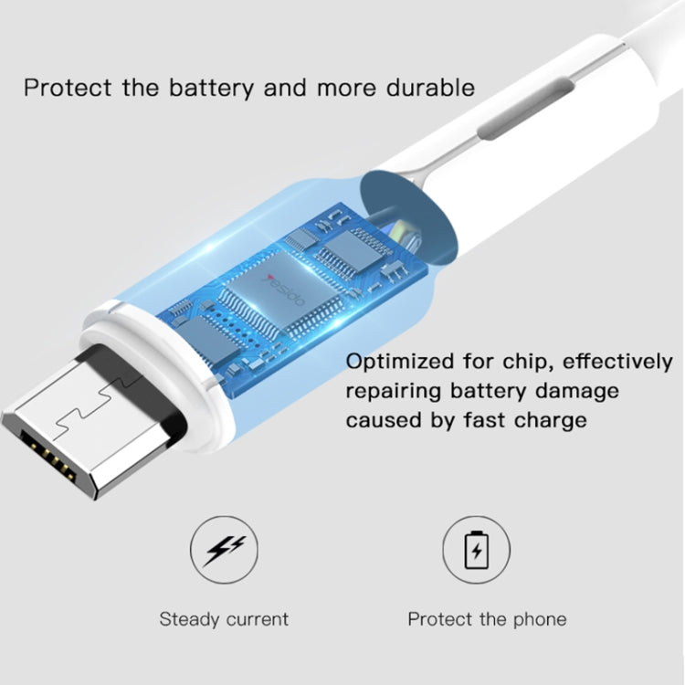 Yesido CA42 2.4A USB to Micro USB Charging Cable, Length: 1m(Black) - Micro USB Cable by Yesido | Online Shopping UK | buy2fix