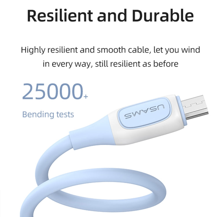 USAMS US-SJ597 Jelly Series USB to Micro USB Two-Color Data Cable, Cable Length: 1m (Blue) -  by USAMS | Online Shopping UK | buy2fix