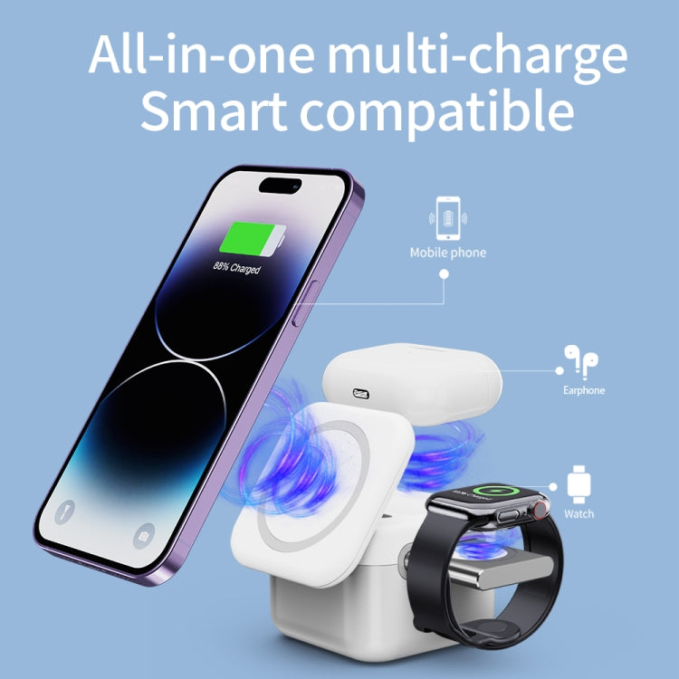 H31 15W 3 in 1 Magnetic Multifunctional Wireless Charger (White) - Wireless Charger by buy2fix | Online Shopping UK | buy2fix