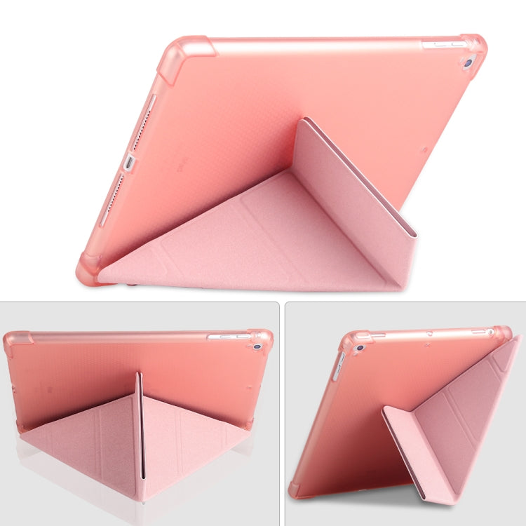 Multi-folding Shockproof TPU Protective Case for iPad 9.7 (2018) / 9.7 (2017) / air / air2, with Holder & Pen Slot(Sky Blue) - Apple Accessories by buy2fix | Online Shopping UK | buy2fix