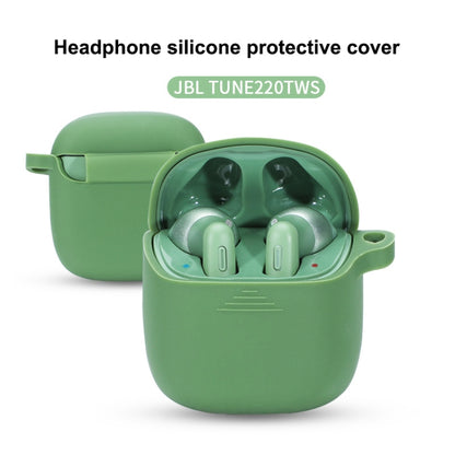 Wireless Earphones Pure Color Silicone Anti-fall Protective Case For JBL TUNE 220TWS(Blue) - JBL Earphone Case by buy2fix | Online Shopping UK | buy2fix