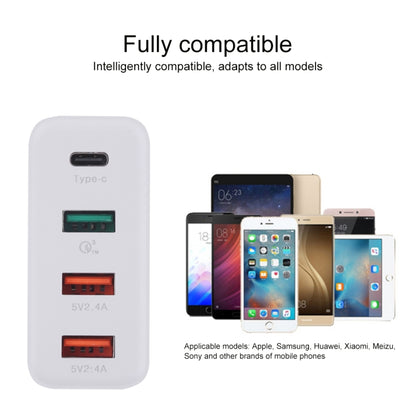 A3P 3A Max Output USB-C / Type-C + QC3.0 + Dual USB 4 Ports Wall Travel Charger, US Plug - USB Charger by buy2fix | Online Shopping UK | buy2fix