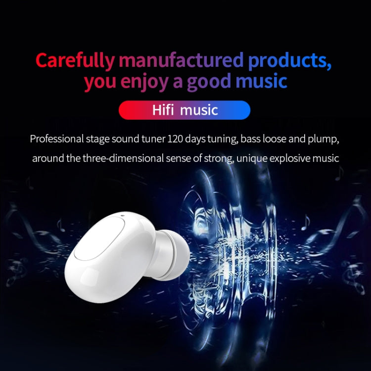 A10 TWS Space Capsule Shape Wireless Bluetooth Earphone with Magnetic Charging Box & Lanyard, Support HD Call & Automatic Pairing Bluetooth(White) - TWS Earphone by buy2fix | Online Shopping UK | buy2fix