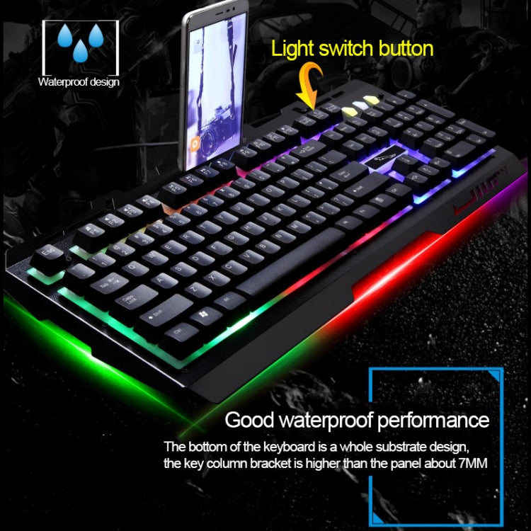 ZGB G700 104 Keys USB Wired Mechanical Feel Glowing Metal Panel Suspension Gaming Keyboard with Phone Holder(Gold) - Wired Keyboard by buy2fix | Online Shopping UK | buy2fix