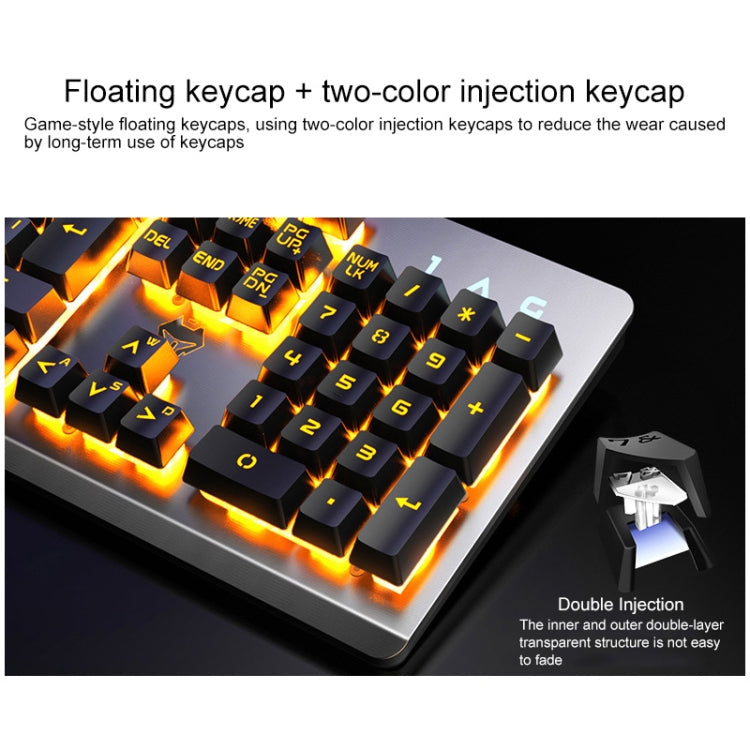 YINDIAO K002 USB Wired Mechanical Feel RGB Backlight Keyboard + Optical Silent Mouse Set(Black) - Wired Keyboard by YINDIAO | Online Shopping UK | buy2fix