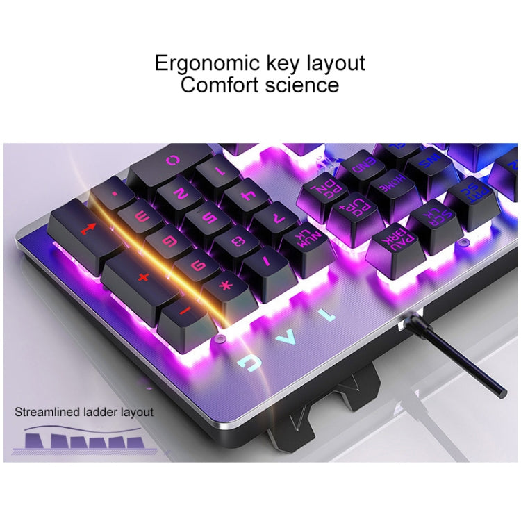 YINDIAO K002 USB Wired Mechanical Feel RGB Backlight Keyboard + Optical Silent Mouse + Headset Set(Black) - Wired Keyboard by YINDIAO | Online Shopping UK | buy2fix