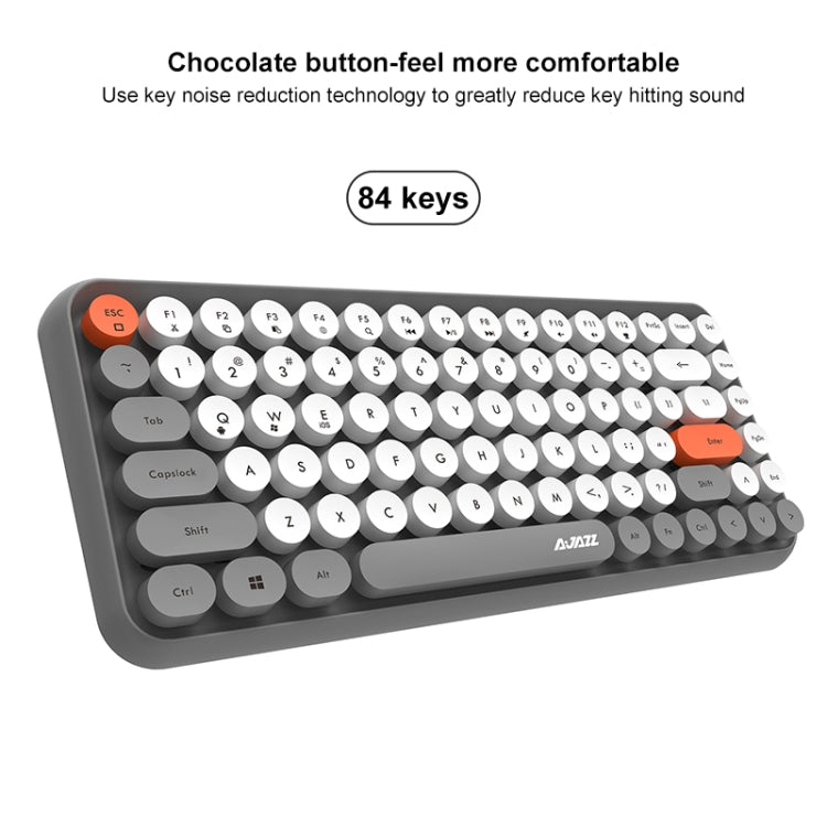 Ajazz 308I 84 Keys Tablet Mobile Phone Computer Household Office Bluetooth Keyboard(Grey) - Wireless Keyboard by Ajazz | Online Shopping UK | buy2fix
