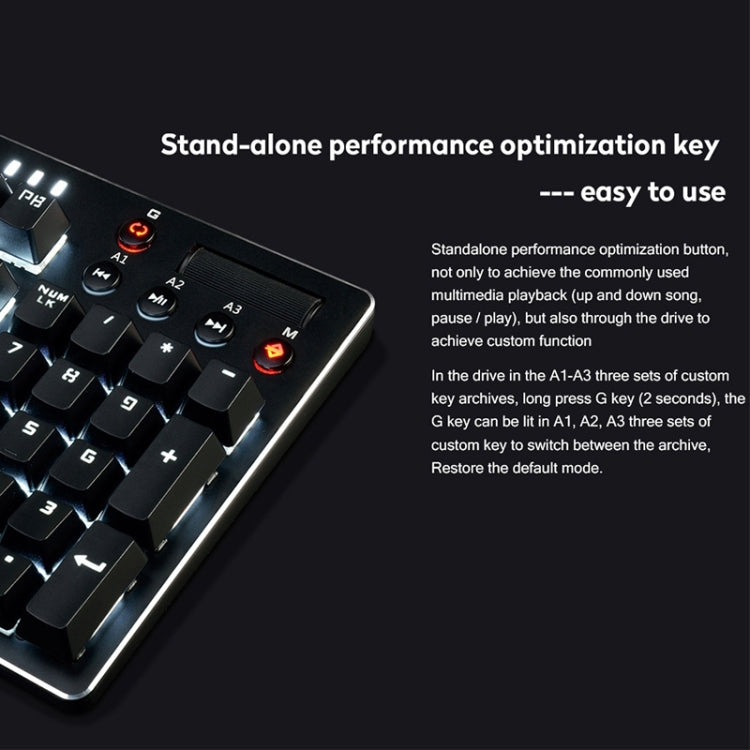 Ajazz AK35I Multimedia Knob Gaming Backlight Alloy Machinery Keyboard (Black Axis) - Wired Keyboard by Ajazz | Online Shopping UK | buy2fix