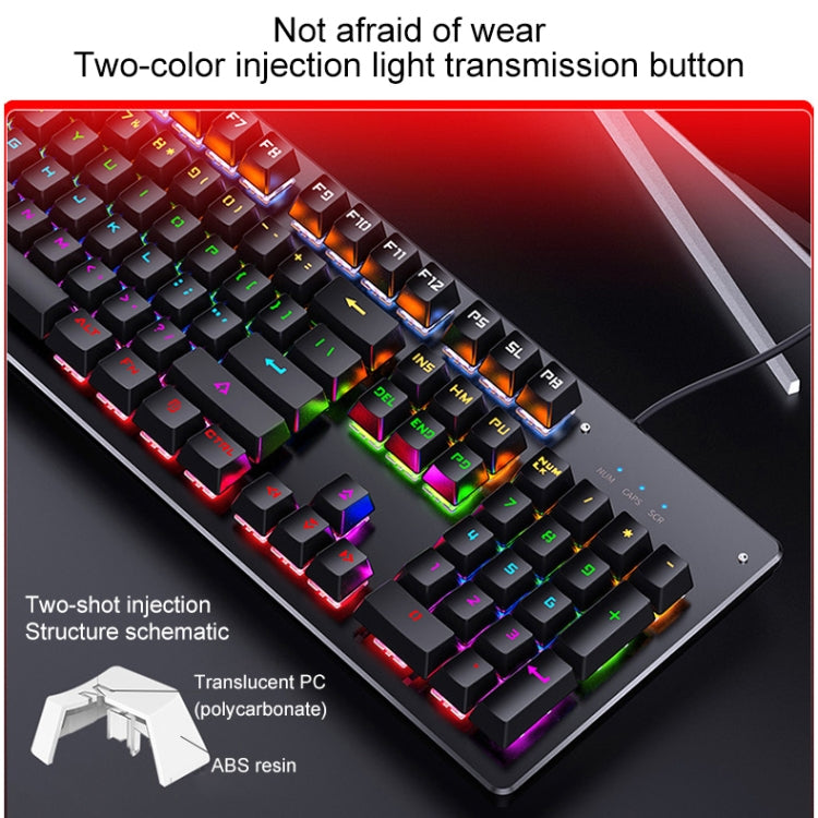 YINDIAO Classic Square Keys Mixed Light USB Mechanical Gaming Wired Keyboard, Black Shaft (Black) - Wired Keyboard by YINDIAO | Online Shopping UK | buy2fix