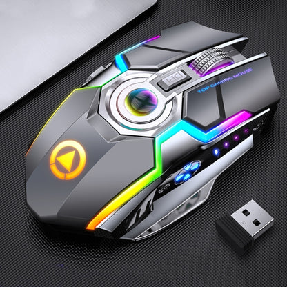 YINDIAO A5 2.4GHz 1600DPI 3-modes Adjustable Rechargeable RGB Light Wireless Silent Gaming Mouse (Grey) - Wireless Mice by YINDIAO | Online Shopping UK | buy2fix