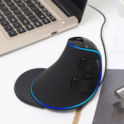 DELUX M618 Plus Wired Blue Version Optical Mouse Ergonomic Vertical Mouse 1600DPI - Wired Mice by DELUX | Online Shopping UK | buy2fix