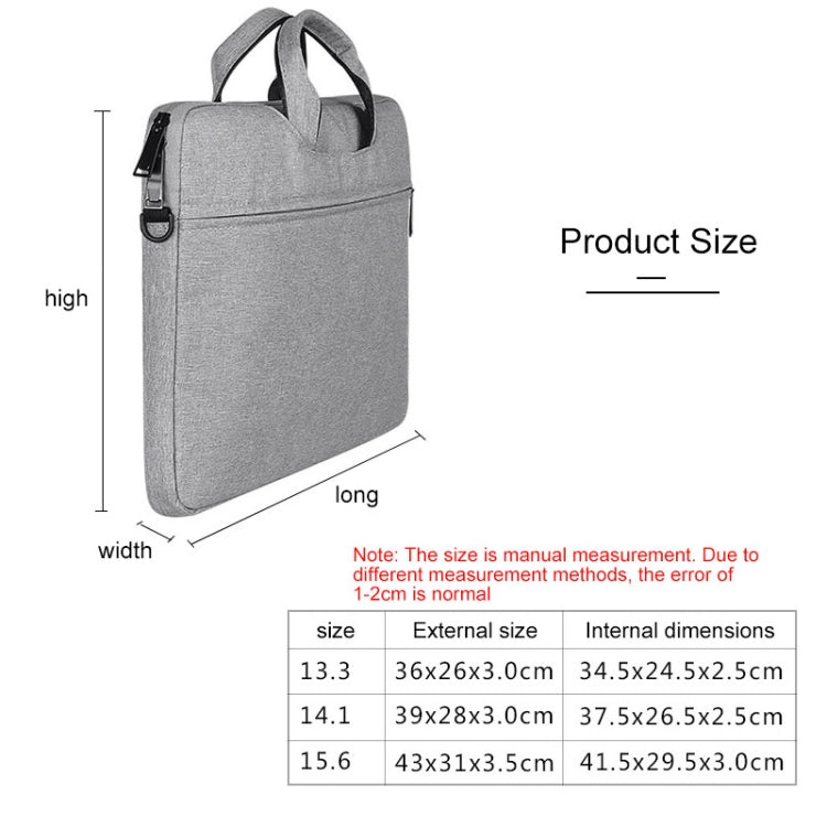 ST01S Waterproof Oxford Cloth Hidden Portable Strap One-shoulder Handbag for 15.6 inch Laptops(Light Grey) - Computer & Networking by buy2fix | Online Shopping UK | buy2fix