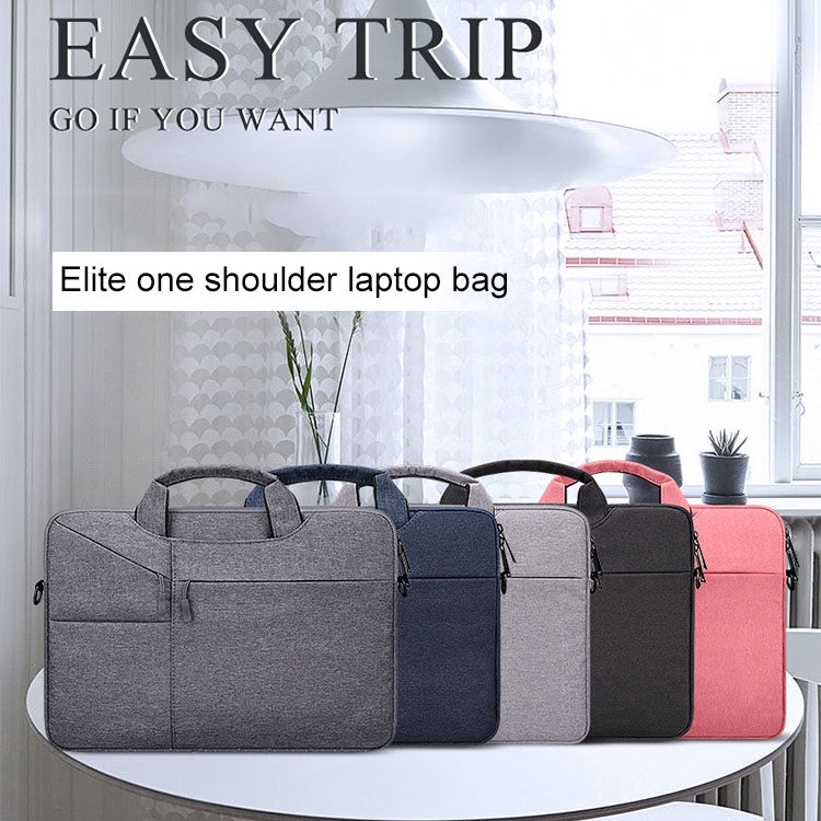 ST02S Waterproof Tear Resistance Hidden Portable Strap One-shoulder Handbag for 14.1 inch Laptops, with Suitcase Belt(Dark Gray) - Computer & Networking by buy2fix | Online Shopping UK | buy2fix