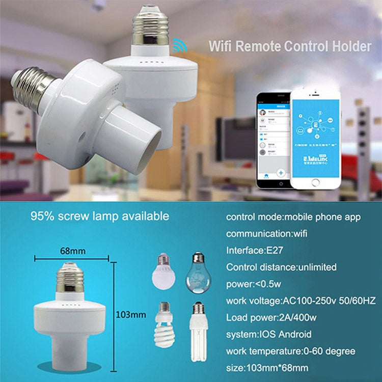 Sonoff Slampher RF eWelink Phone APP WiFi 2.4GHz E27 Smart Light Lamp Bulb Holder with Alexa Echo Voice Control & Google Home for Smart Home, AC 90-250V - Lamp Holders & Bases by Sonoff | Online Shopping UK | buy2fix