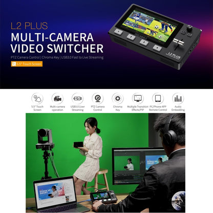 FEELWORLD L2 Plus Multi-camera Video Mixer Switcher with 5.5 inch Screen(EU Plug) - Consumer Electronics by FEELWORLD | Online Shopping UK | buy2fix