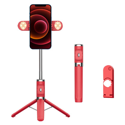 Bluetooth Remote Control Dual Fill Light Tripod Selfie Stick (Red) - Consumer Electronics by buy2fix | Online Shopping UK | buy2fix