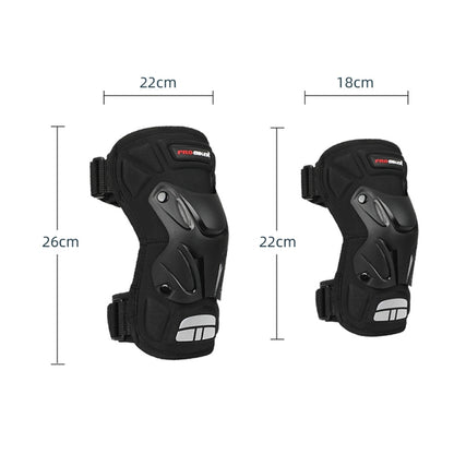 PRO-BIKER 2 in 1 Outdoor Sports Knee Pad Hiking Ski Motorcycle Bicycle Riding Protective Gear with Reflective Strip(Black) - In Car by buy2fix | Online Shopping UK | buy2fix