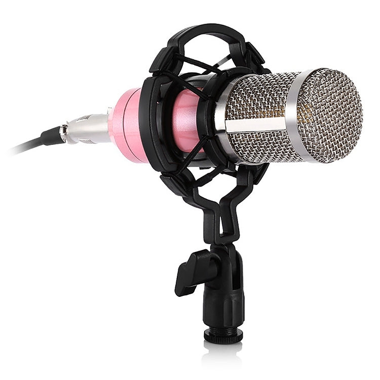 BM-800 3.5mm Studio Recording Wired Condenser Sound Microphone with Shock Mount, Compatible with PC / Mac for Live Broadcast Show, KTV, etc.(Pink) - Consumer Electronics by buy2fix | Online Shopping UK | buy2fix