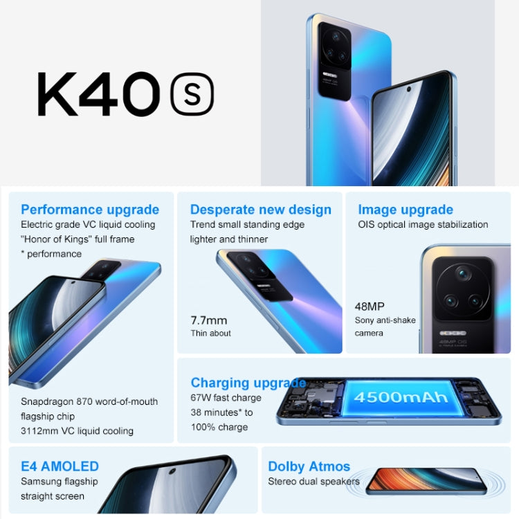 Xiaomi Redmi K40S 5G, 48MP Camera, 12GB+256GB, Triple Back Cameras, 4500mAh Battery, Fingerprint Identification, 6.67 inch MIUI 13 Qualcomm Snapdragon 870 Octa Core up to 3.2GHz, Network: 5G, Dual SIM, NFC, IR (Black) - Xiaomi Redmi by Xiaomi | Online Shopping UK | buy2fix