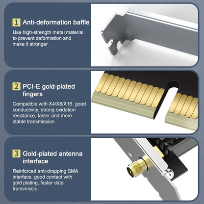 COMFAST CF-AX181 PRO 3000Mbps Tri-band + Bluetooth 5.2 Wireless WiFi6E PCI-E Network Card with Heat Sink - USB Network Adapter by COMFAST | Online Shopping UK | buy2fix