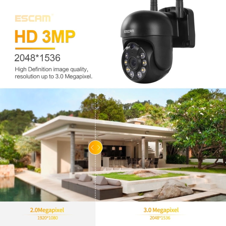 ESCAM WNK610 3.0 Million Pixels Wireless Dome IP Camera, Support Motion Detection & Two-way Audio & Full-color Night Vision & TF Card, UK Plug - Dome Camera by ESCAM | Online Shopping UK | buy2fix