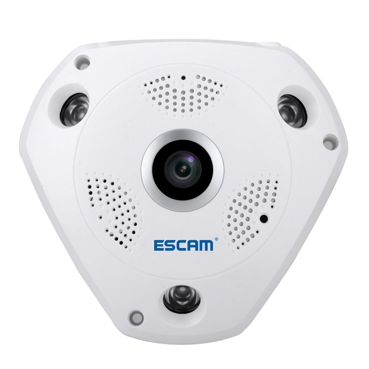 ESCAM Shark QP180 960P 360 Degrees Fisheye Lens 1.3MP WiFi IP Camera, Support Motion Detection / Night Vision, IR Distance: 10m - 360 Degree Camera by ESCAM | Online Shopping UK | buy2fix