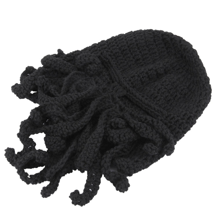 Amurleopard Unisex Barbarian Knit Beanie Octopus Tentacle Cap Winter Warm Face Mask Crochet Hat(Black) - Protective Helmet & Masks by buy2fix | Online Shopping UK | buy2fix