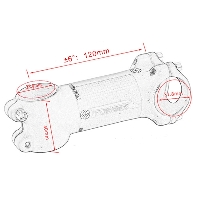 TOSEEK Road Mountain Bike Ultra-light Handlebar Stem Riser Faucet, Size: 6 Degree, 120mm (Gloss) - Outdoor & Sports by TOSEEK | Online Shopping UK | buy2fix