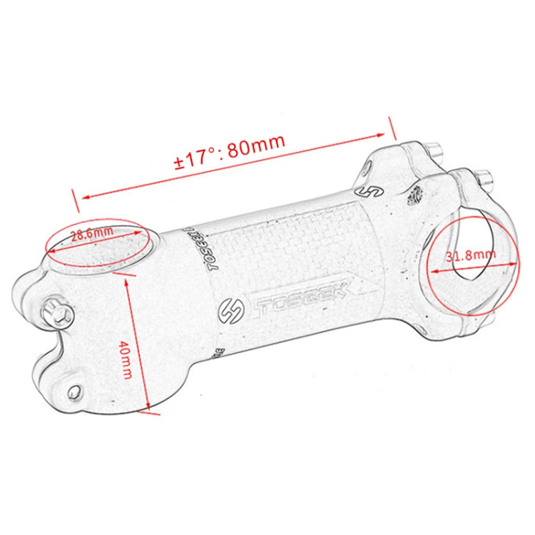 TOSEEK Road Mountain Bike Ultra-light Handlebar Stem Riser Faucet, Size: 17 Degree, 80mm (Matte) - Bicycle Grips by TOSEEK | Online Shopping UK | buy2fix