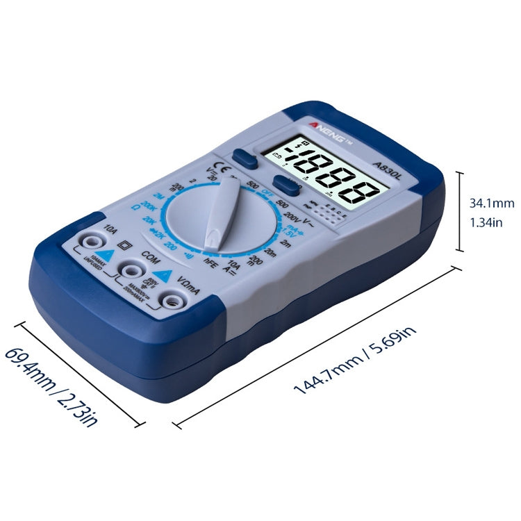 ANENG A830L Handheld Multimeter Household Electrical Instrument (Blue White) - Consumer Electronics by ANENG | Online Shopping UK | buy2fix