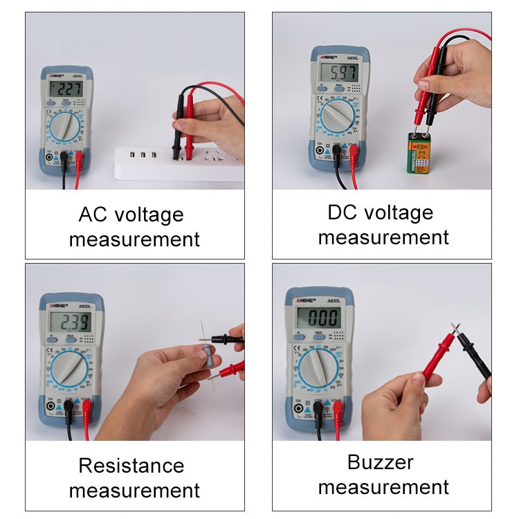 ANENG A830L Handheld Multimeter Household Electrical Instrument (Blue White) - Consumer Electronics by ANENG | Online Shopping UK | buy2fix