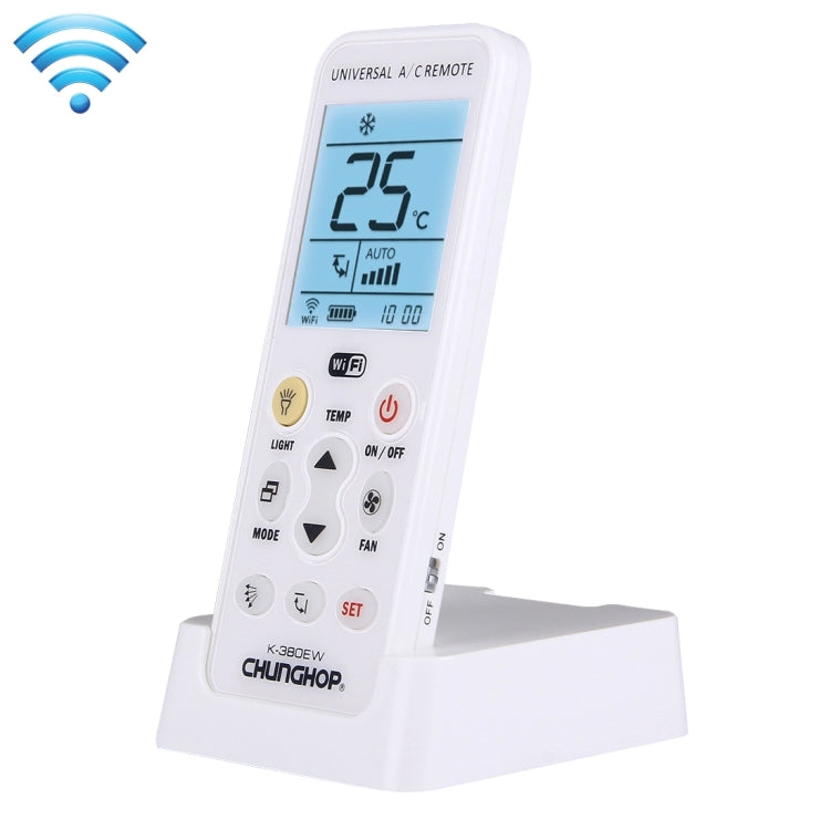 CHUNGHOP K-380EW WiFi Smart Universal LCD Air-Conditioner Remote Control with Holder, Support 2G / 3G / 4G / WiFi Network(White) - Consumer Electronics by CHUNGHOP | Online Shopping UK | buy2fix