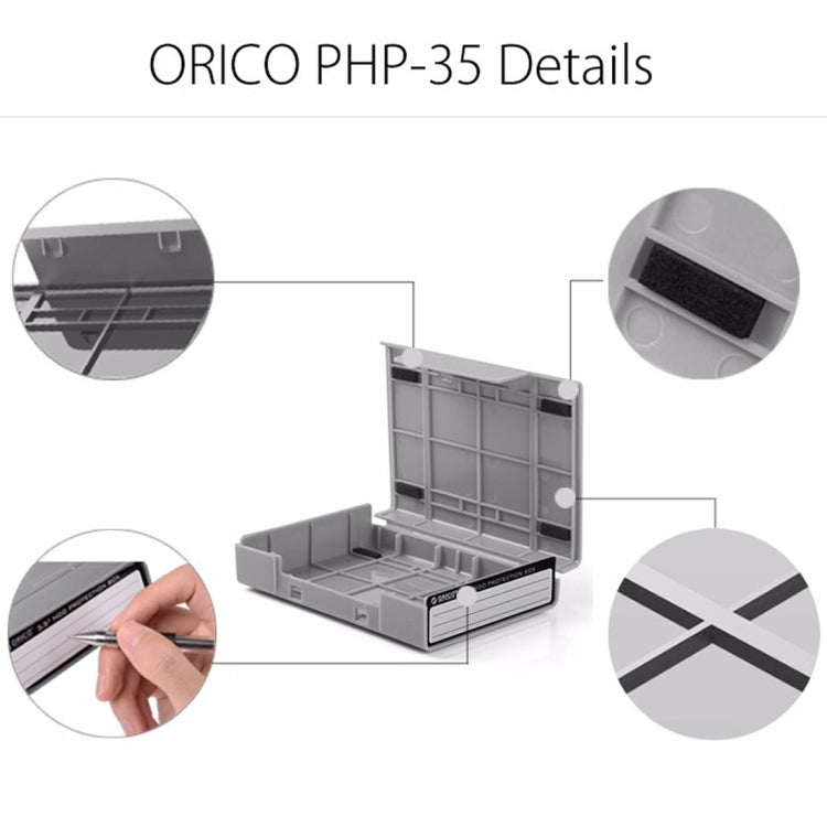 ORICO PHP-35 3.5 inch SATA HDD Case Hard Drive Disk Protect Cover Box(Grey) - HDD Enclosure by ORICO | Online Shopping UK | buy2fix