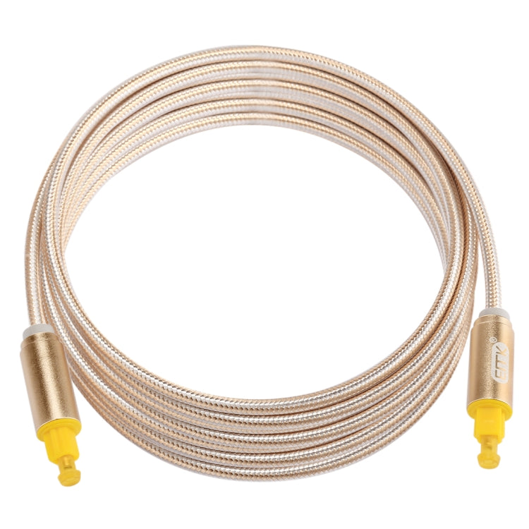 EMK 3m OD4.0mm Gold Plated Metal Head Woven Line Toslink Male to Male Digital Optical Audio Cable(Gold) - Audio Optical Cables by EMK | Online Shopping UK | buy2fix