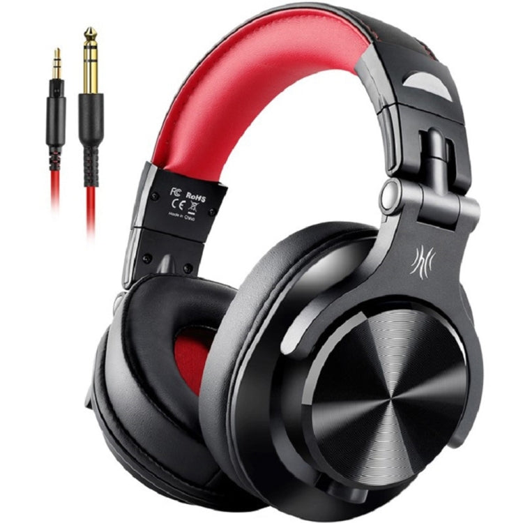 OneOdio A71 Head-mounted Noise Reduction Wired Headphone with Microphone(Red Black) - Multimedia Headset by OneOdio | Online Shopping UK | buy2fix