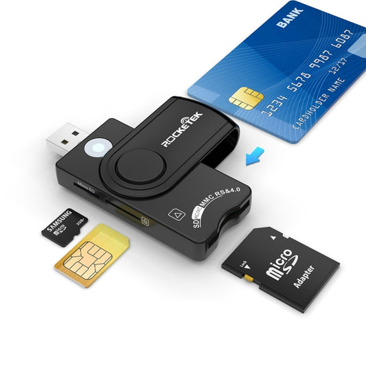 ROCKETEK CR310 USB 2.0 + TF Card + SD Card + SIM Card + Smart Card Multi-function Card Reader -  by ROCKETEK | Online Shopping UK | buy2fix