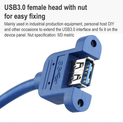 USB 3.0 Male to Female Extension Cable with Screw Nut, Cable Length: 30cm - USB 3.0 by buy2fix | Online Shopping UK | buy2fix